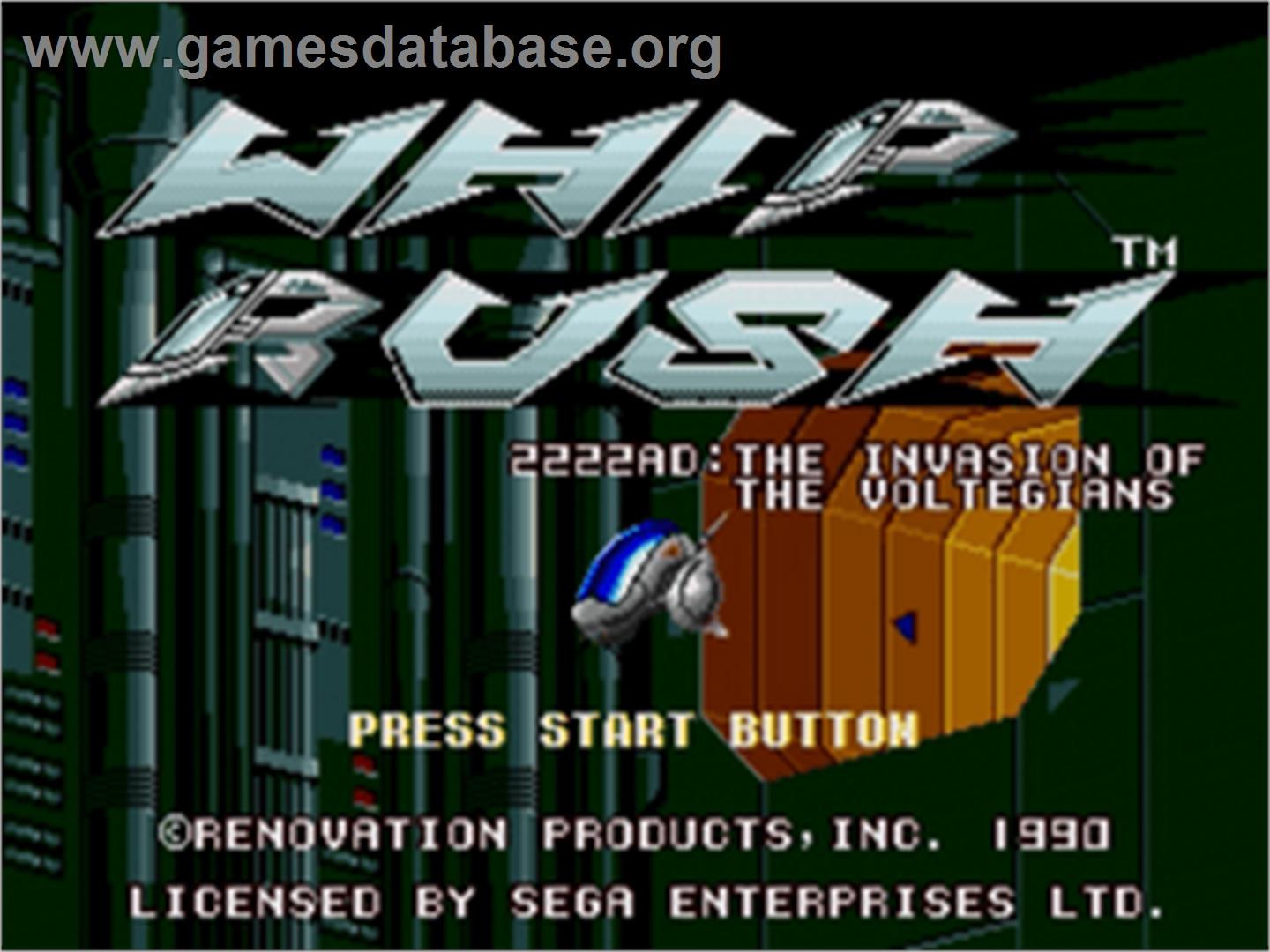 Whip Rush - Sega Nomad - Artwork - Title Screen